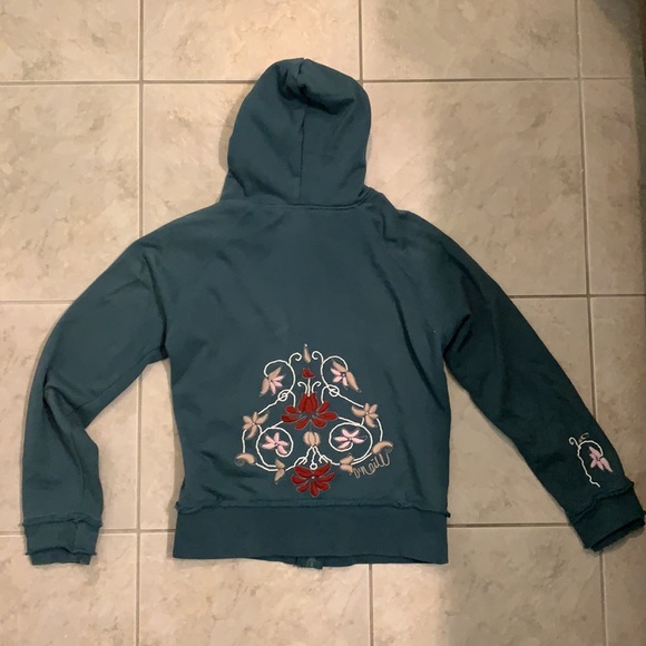 O’Neill teal color hoodie with beading and embellishments size medium. - Picture 2 of 2